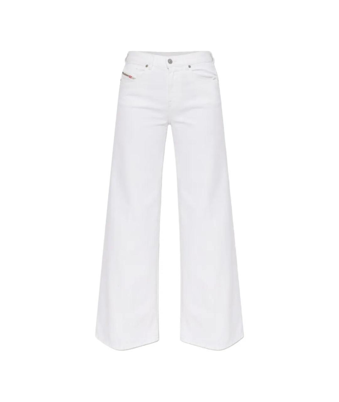 DIESEL Белые хлопковые прямые джинсы, фото 1