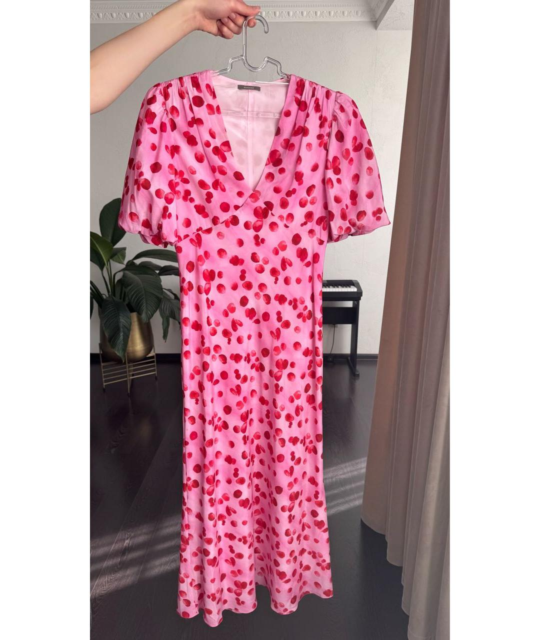 12 STOREEZ Розовое шелковое повседневное платье, фото 4