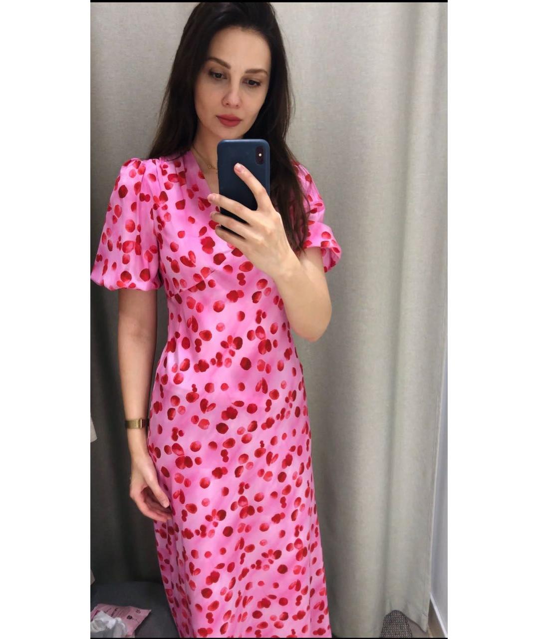 12 STOREEZ Розовое шелковое повседневное платье, фото 5