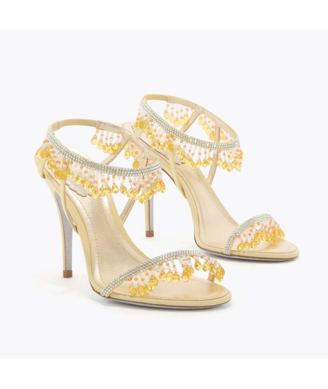 RENE CAOVILLA Золотые босоножки, фото 2