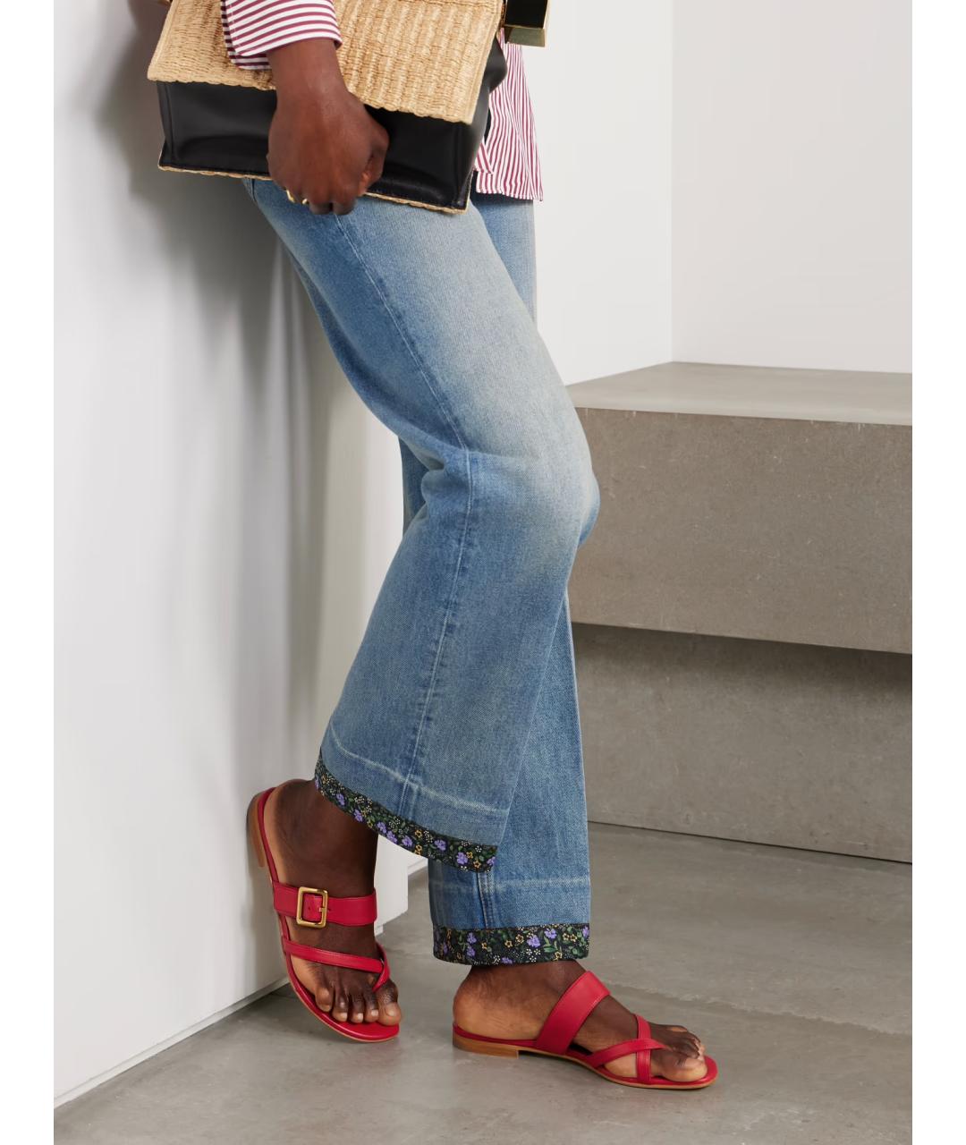 MANOLO BLAHNIK Красные кожаные сандалии, фото 2