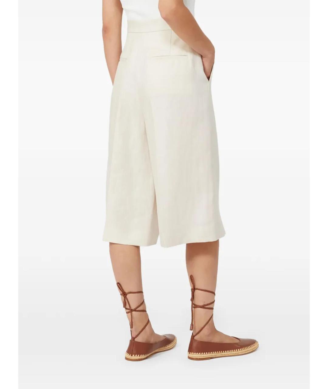 MAX MARA Бежевые льняные прямые брюки, фото 4