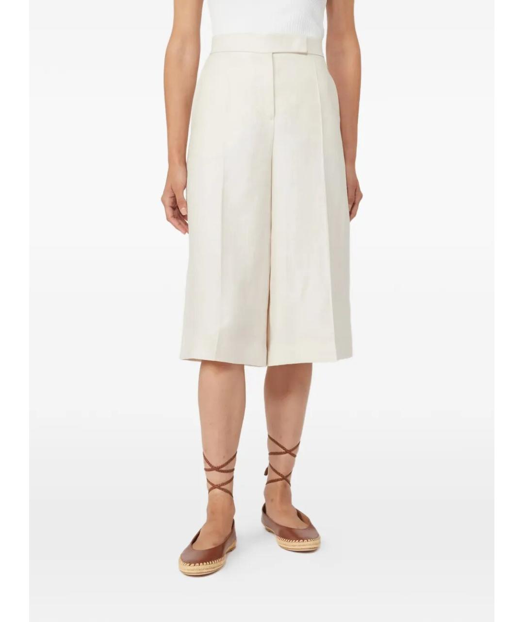 MAX MARA Бежевые льняные прямые брюки, фото 2