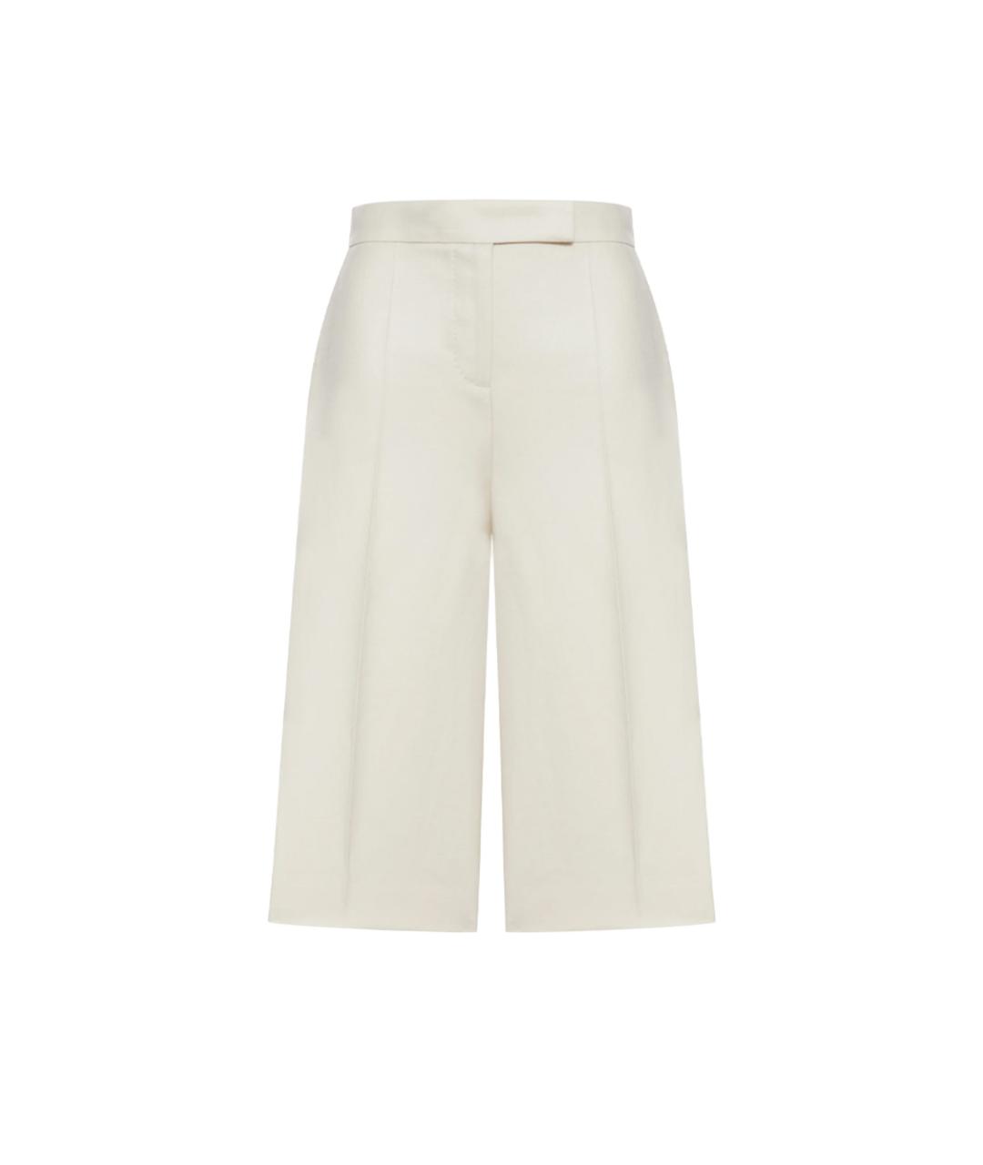 MAX MARA Бежевые льняные прямые брюки, фото 1