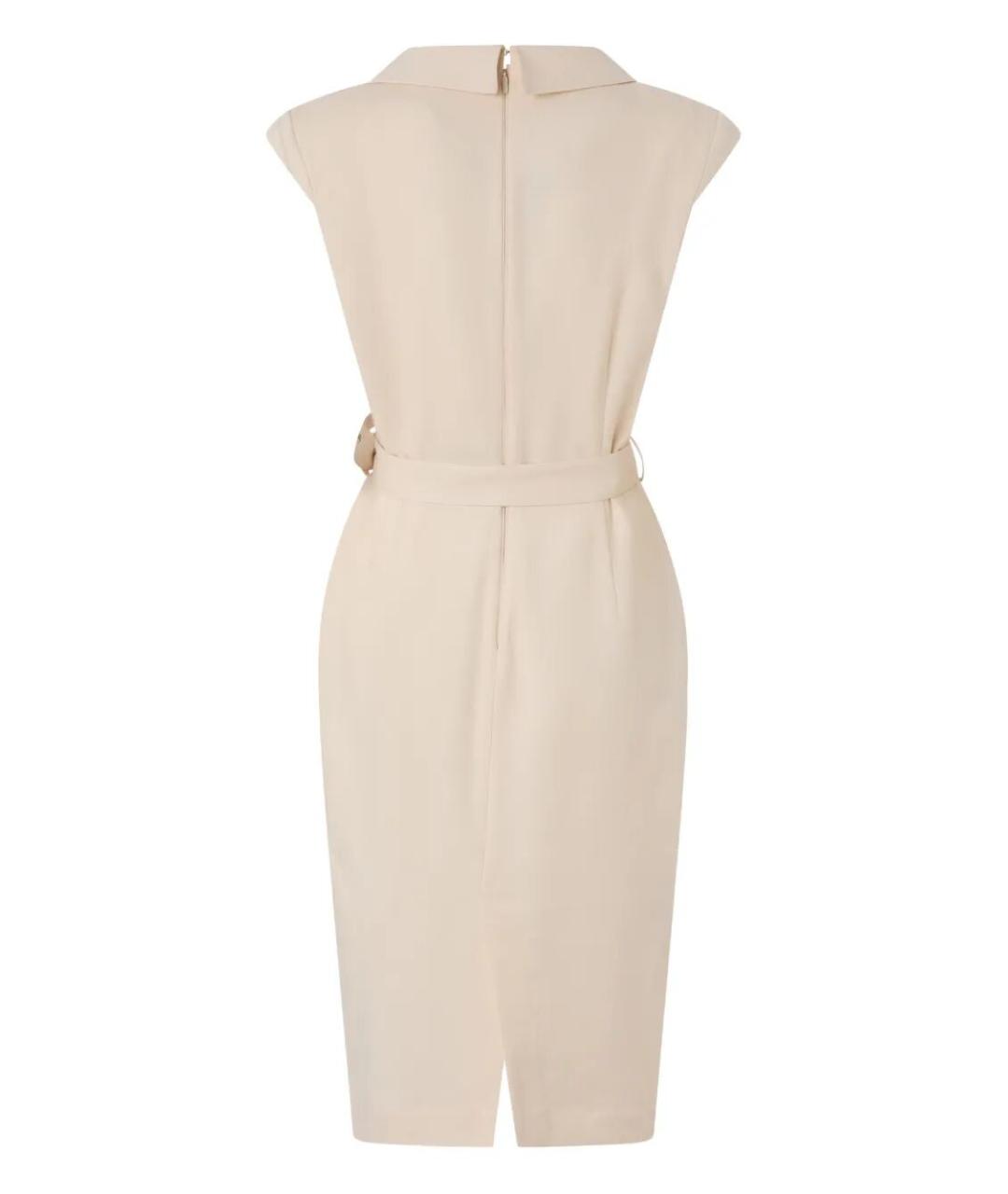 PINKO Бежевое вискозное повседневное платье, фото 2