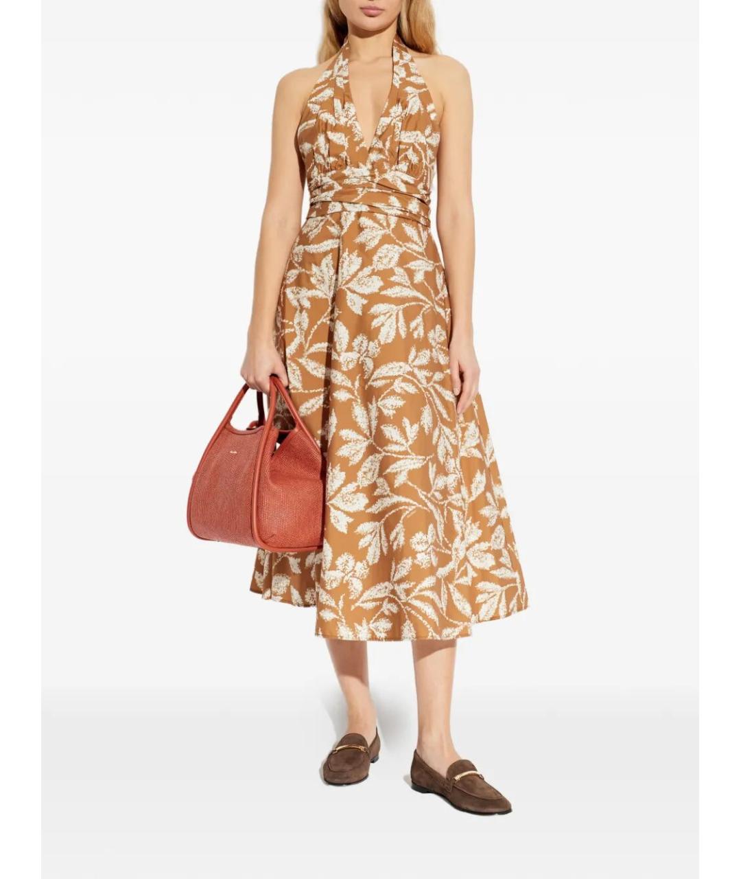 MAX MARA Бежевое хлопковое повседневное платье, фото 2