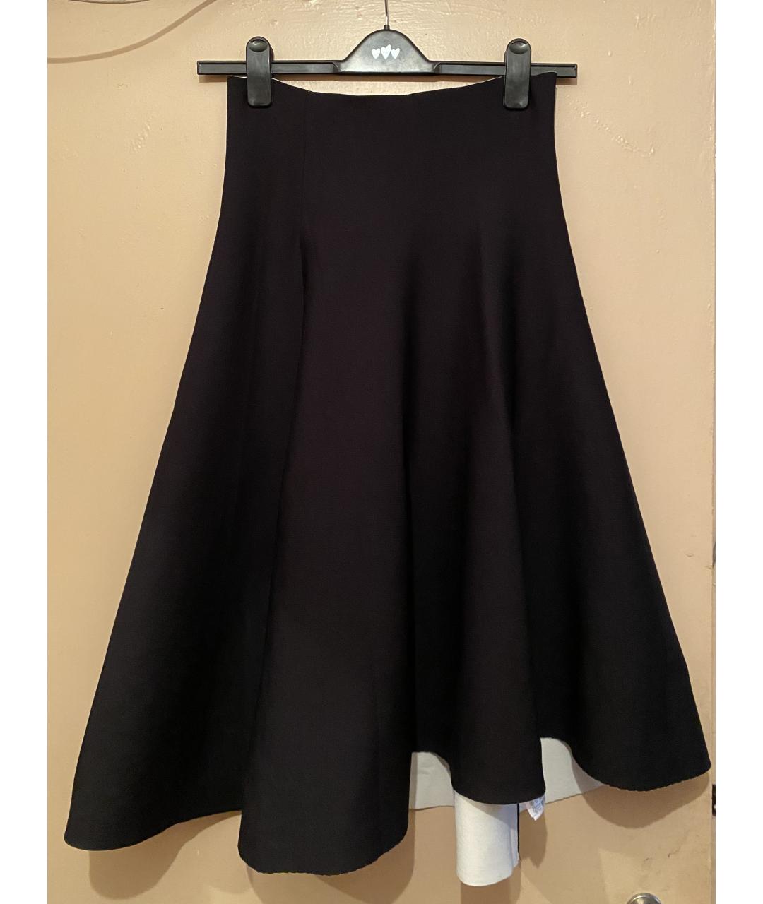 ESCADA Темно-синяя хлопко-эластановая юбка миди, фото 2