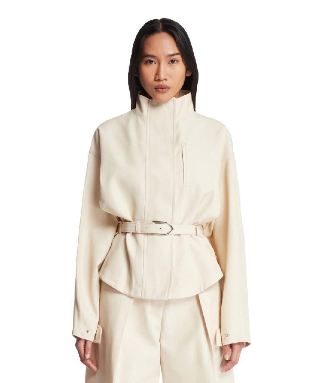 JACQUEMUS Бежевая полиэстеровая куртка, фото 6