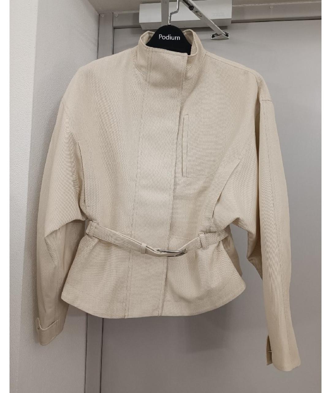 JACQUEMUS Бежевая полиэстеровая куртка, фото 8