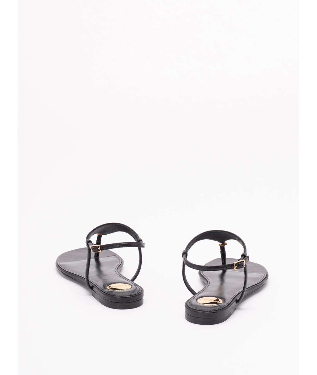 SAINT LAURENT Черные кожаные сандалии, фото 3