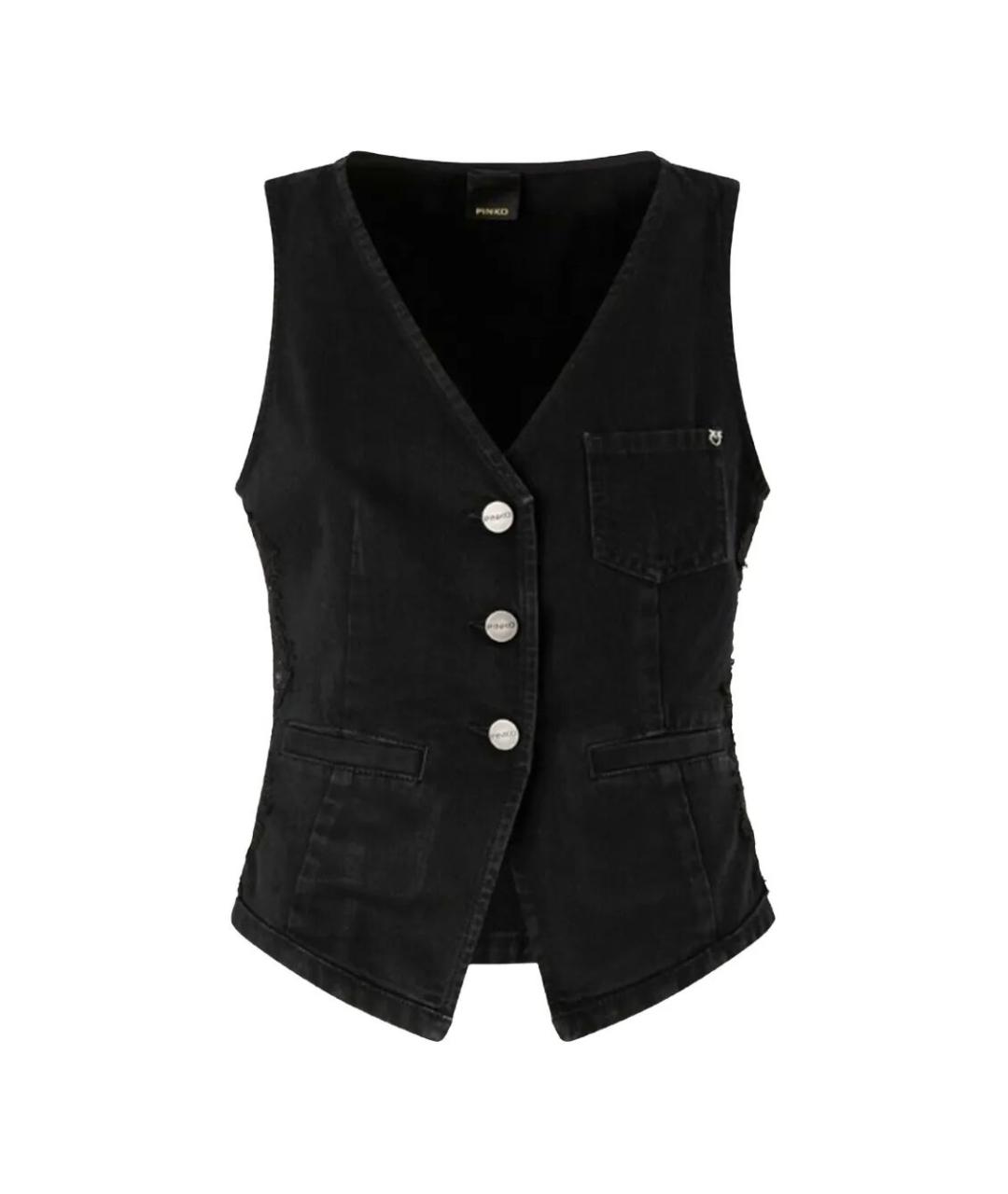 PINKO Черный хлопковый жилет, фото 1