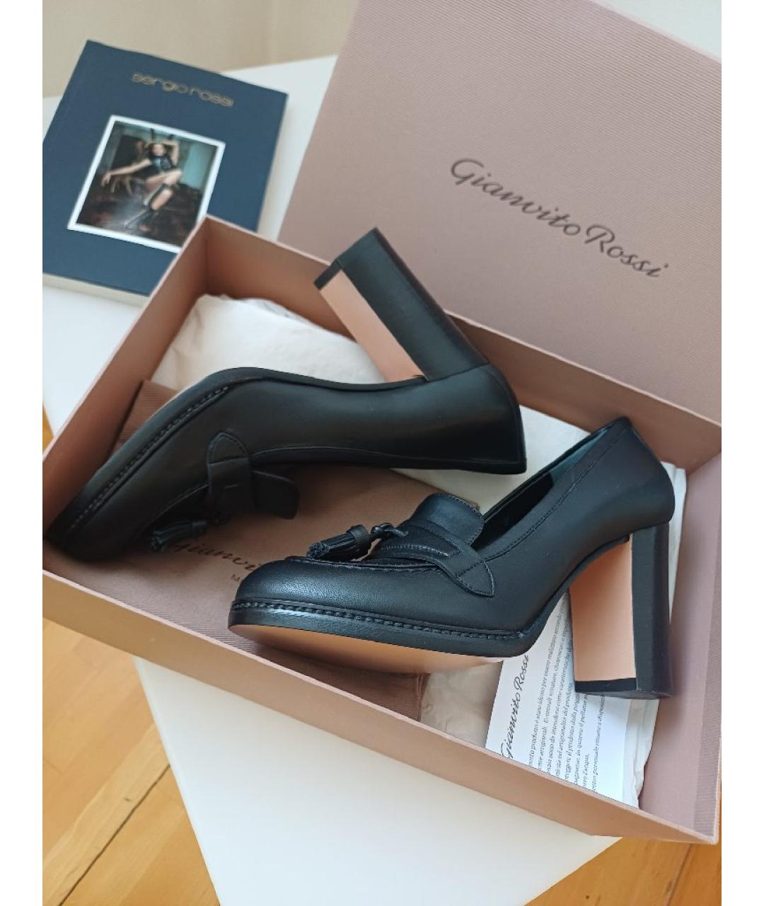 GIANVITO ROSSI Черные кожаные туфли, фото 4