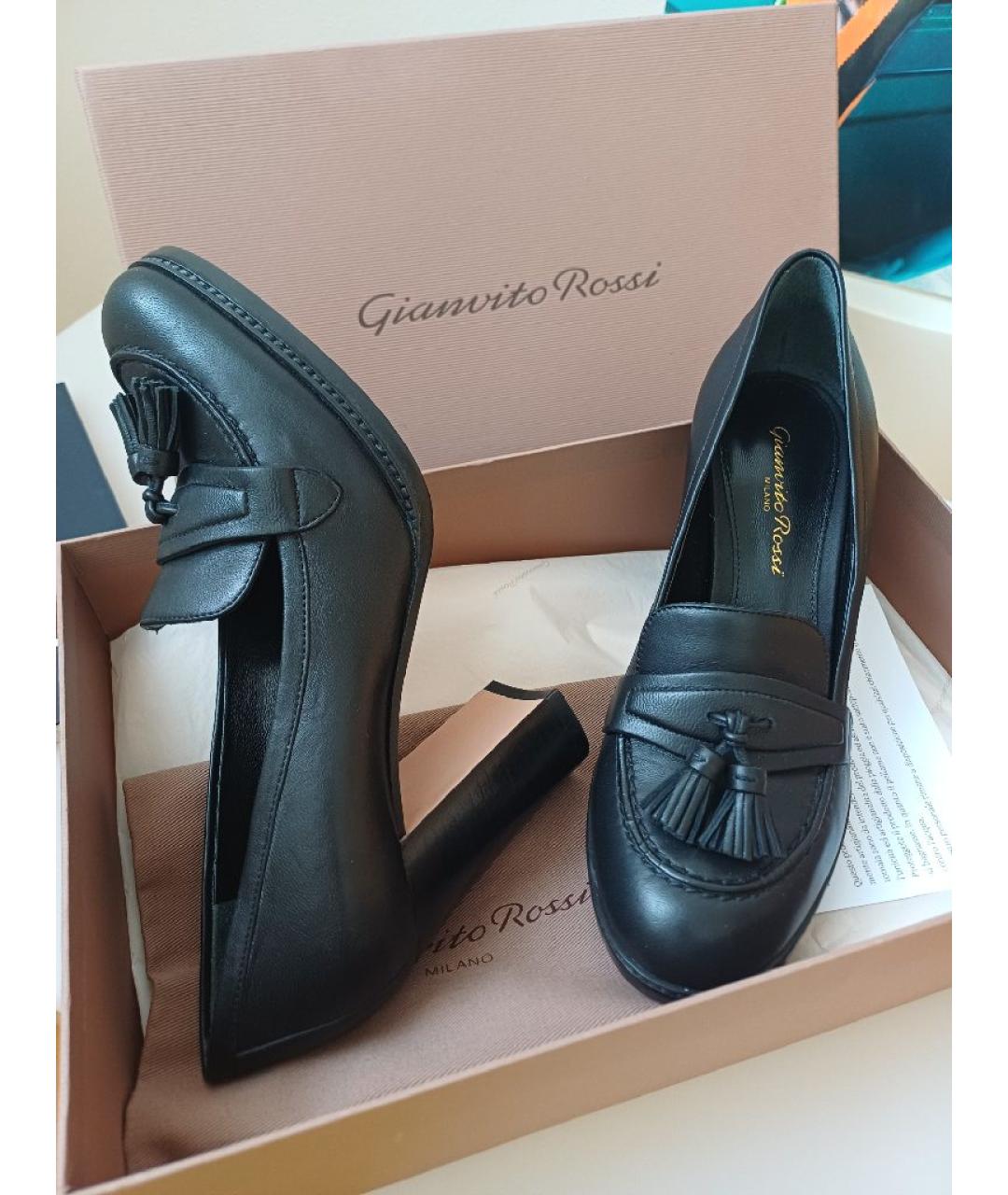 GIANVITO ROSSI Черные кожаные туфли, фото 6