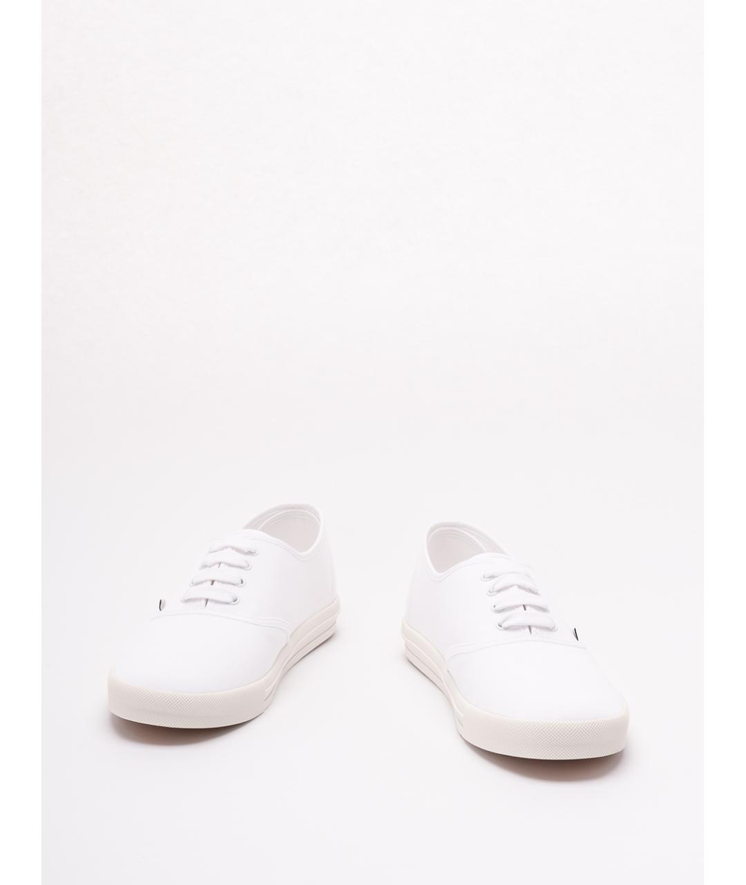 PRADA Белые текстильные низкие кроссовки / кеды, фото 2