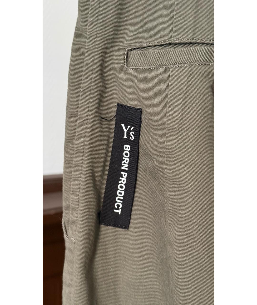 YOHJI YAMAMOTO Хаки хлопковые бриджи, фото 3