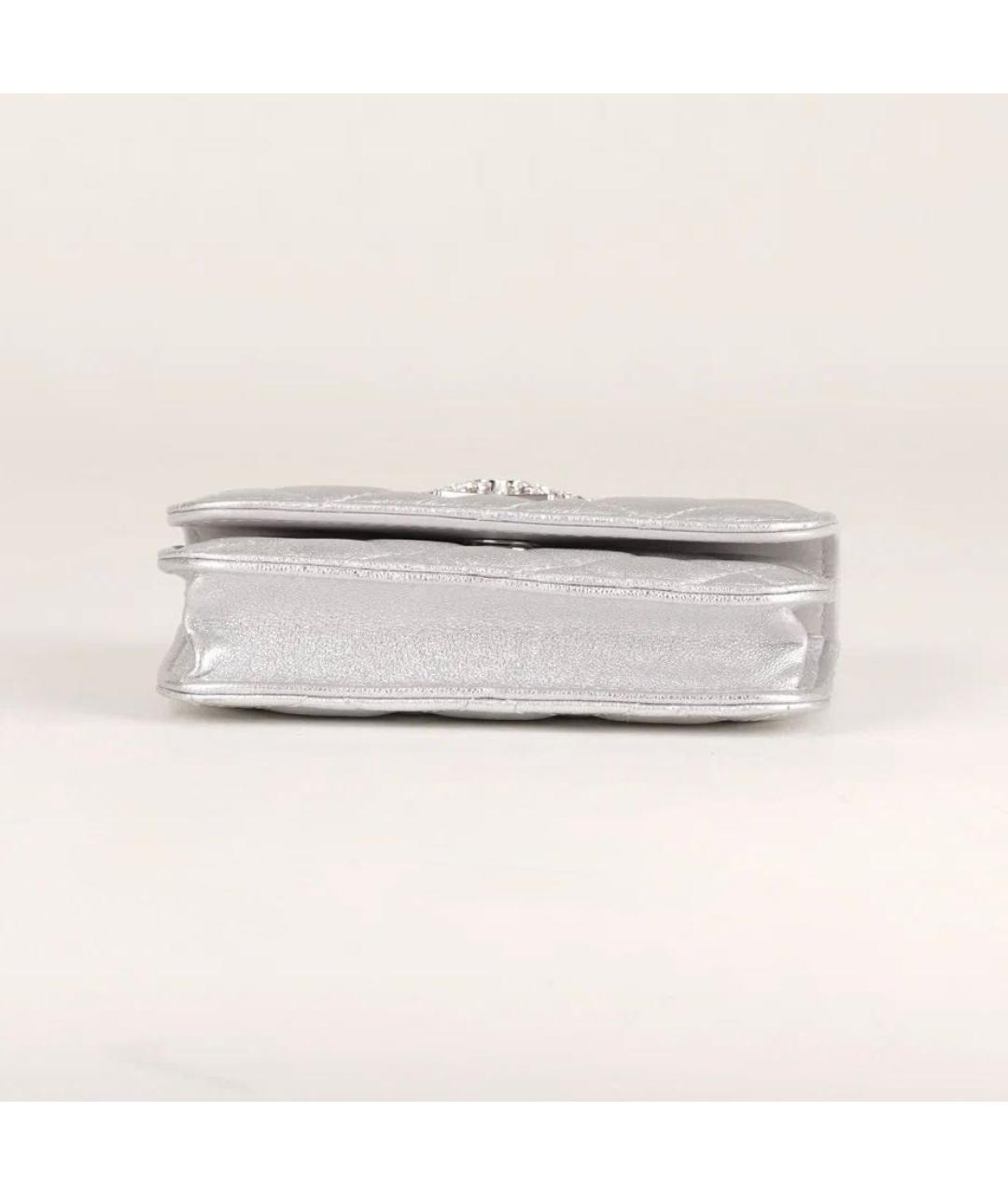 CHANEL Серебряная кожаная сумка через плечо, фото 6