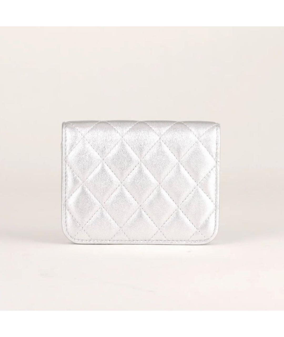 CHANEL Серебряная кожаная сумка через плечо, фото 3