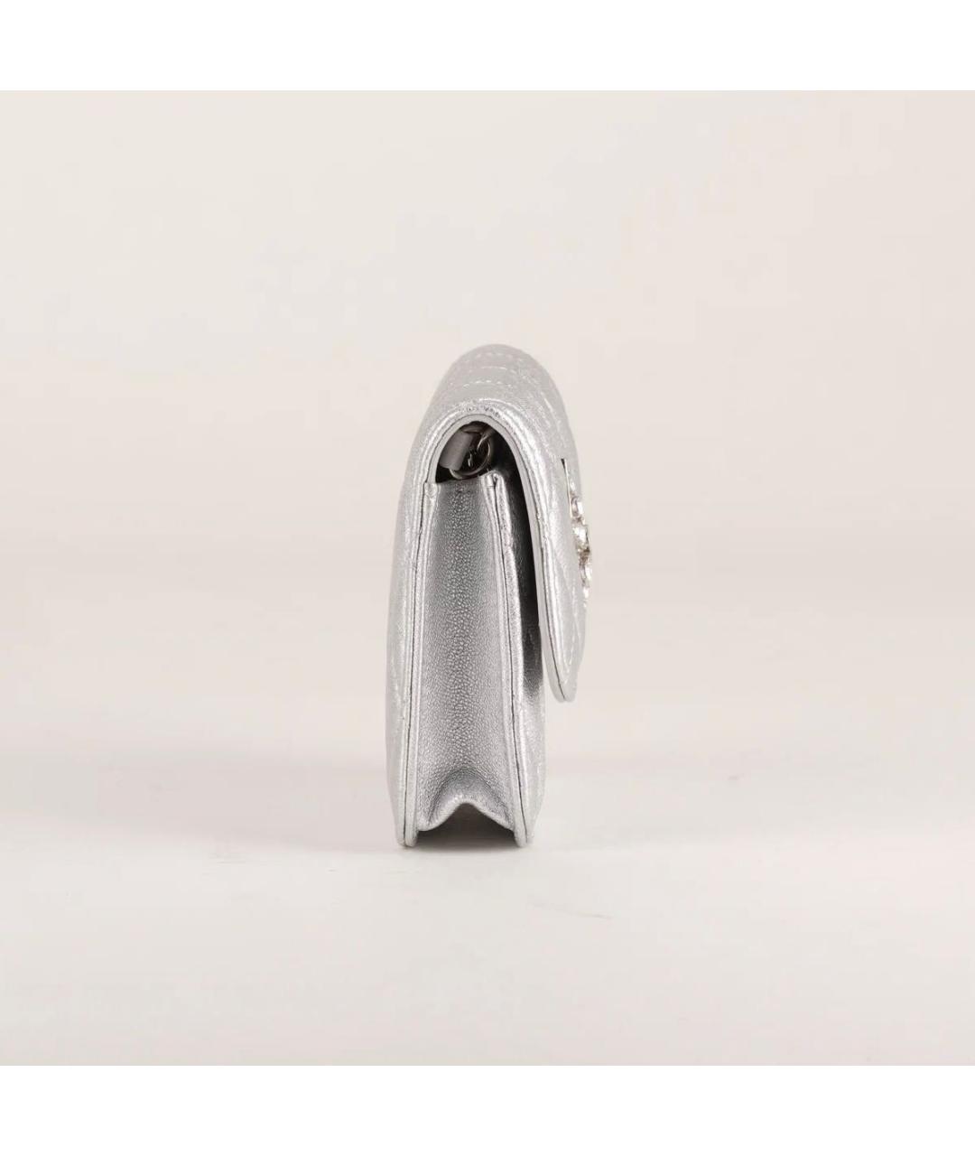 CHANEL Серебряная кожаная сумка через плечо, фото 4