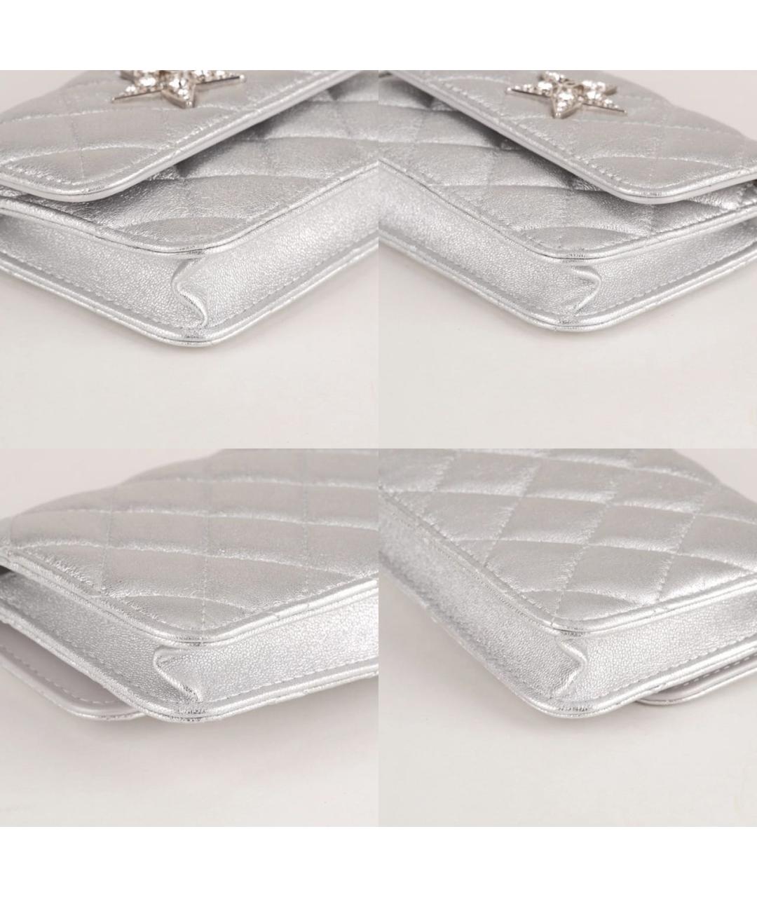 CHANEL Серебряная кожаная сумка через плечо, фото 8