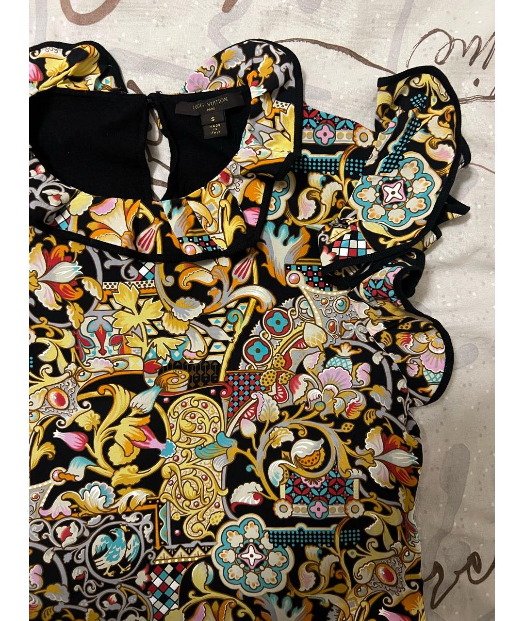 LOUIS VUITTON Мульти шелковое коктейльное платье, фото 3