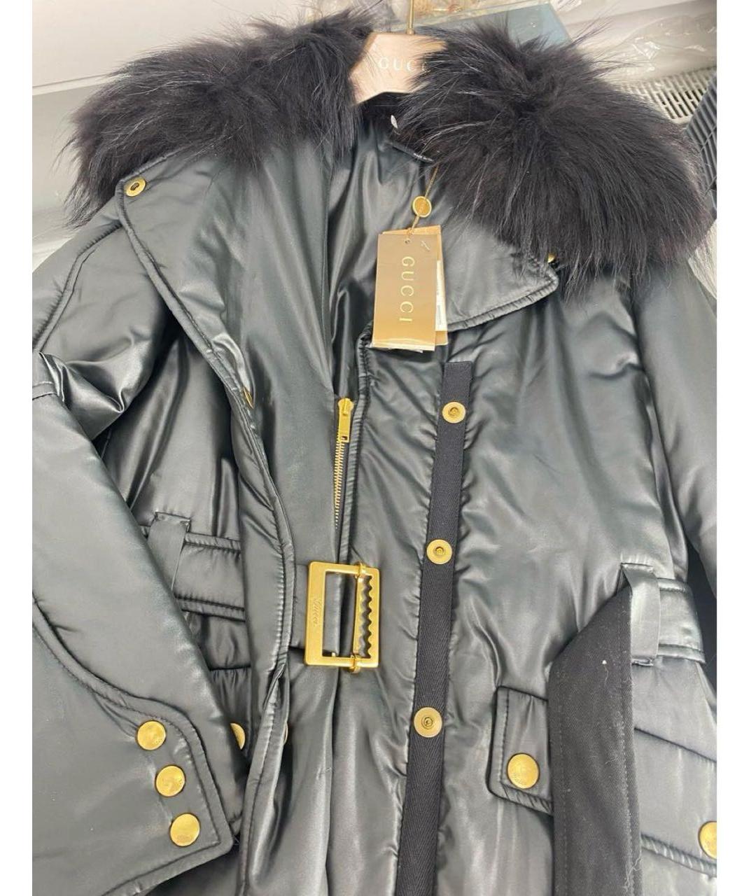 GUCCI Черный полиэстеровый пуховик, фото 3