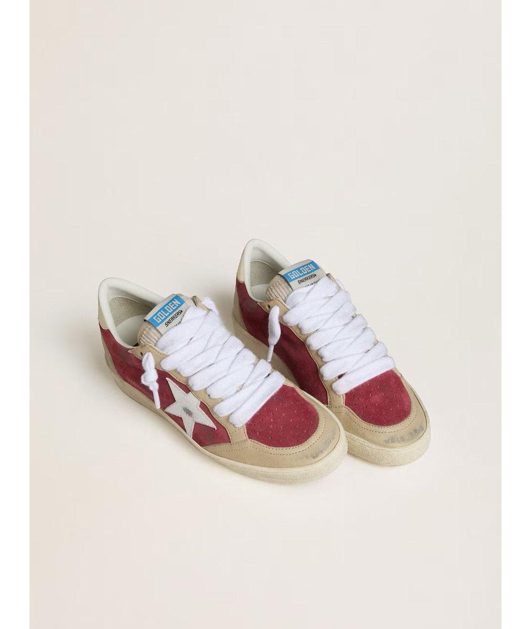 GOLDEN GOOSE DELUXE BRAND Бежевые кожаные кроссовки, фото 2