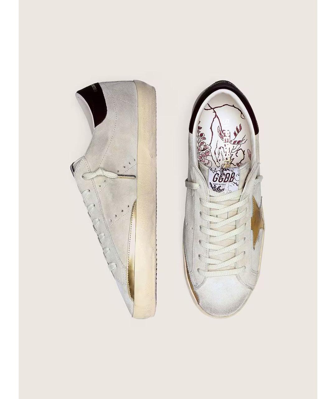 GOLDEN GOOSE DELUXE BRAND Бежевые кожаные кроссовки, фото 3