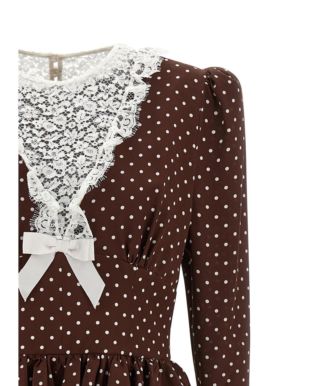 ALESSANDRA RICH Коричневое шелковое платье, фото 2