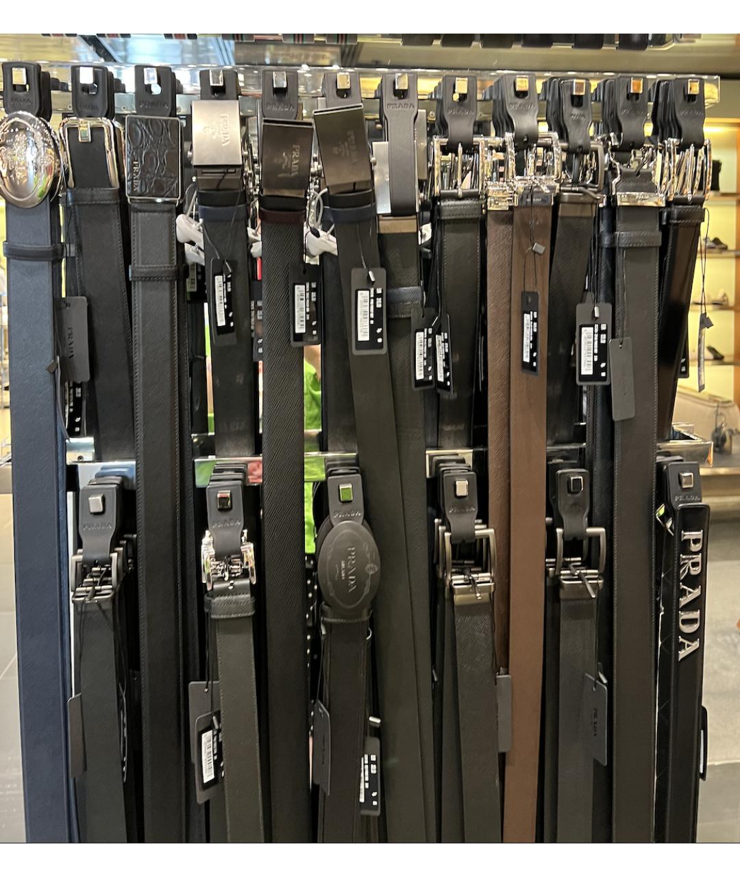 PRADA Черный кожаный ремень, фото 9