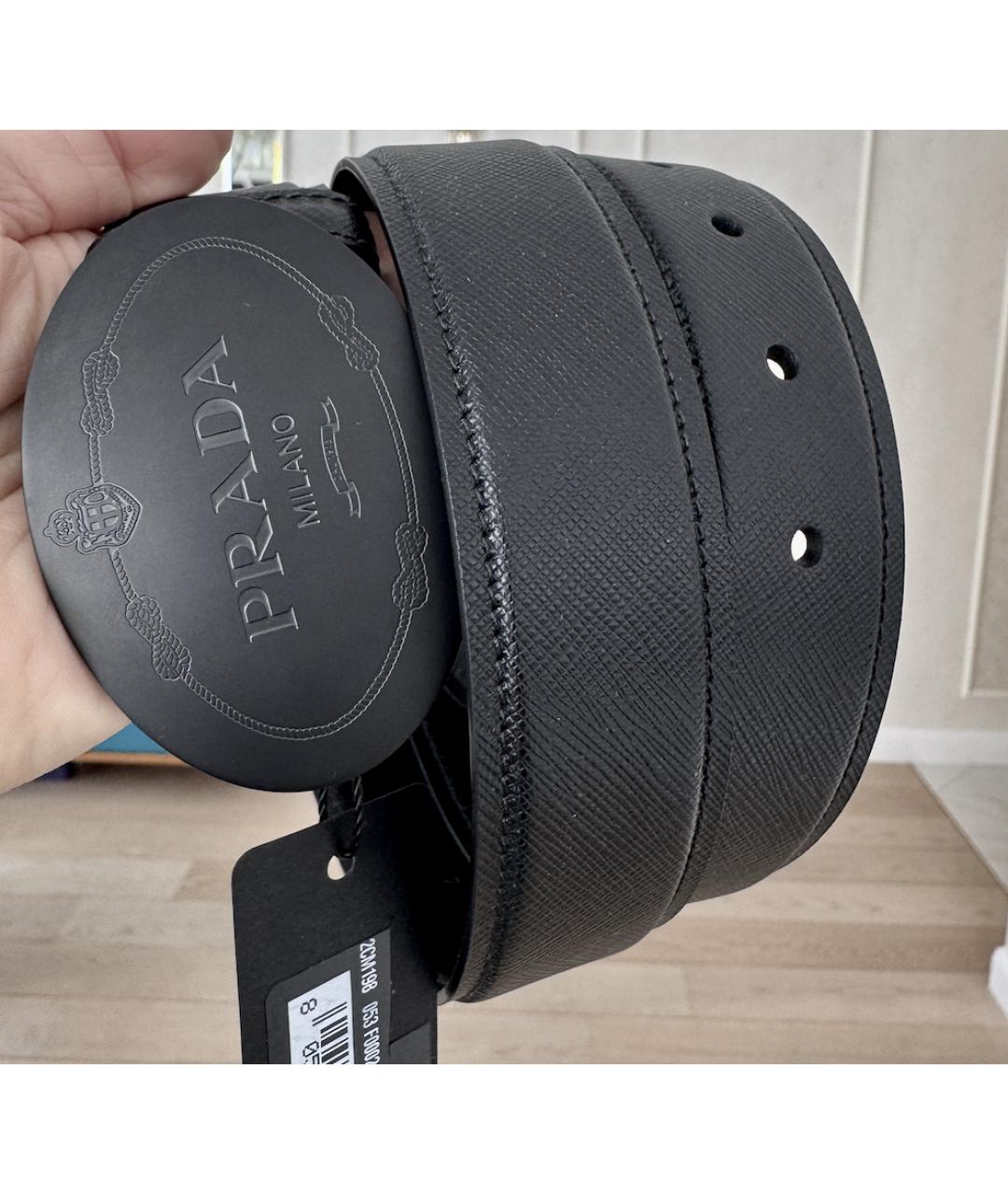 PRADA Черный кожаный ремень, фото 5