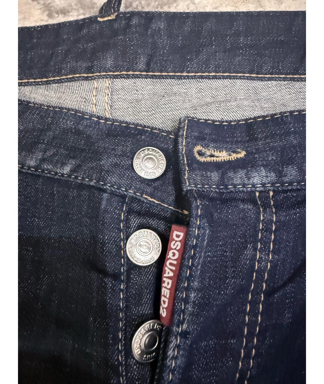 DSQUARED2 Темно-синие хлопковые джинсы скинни, фото 4