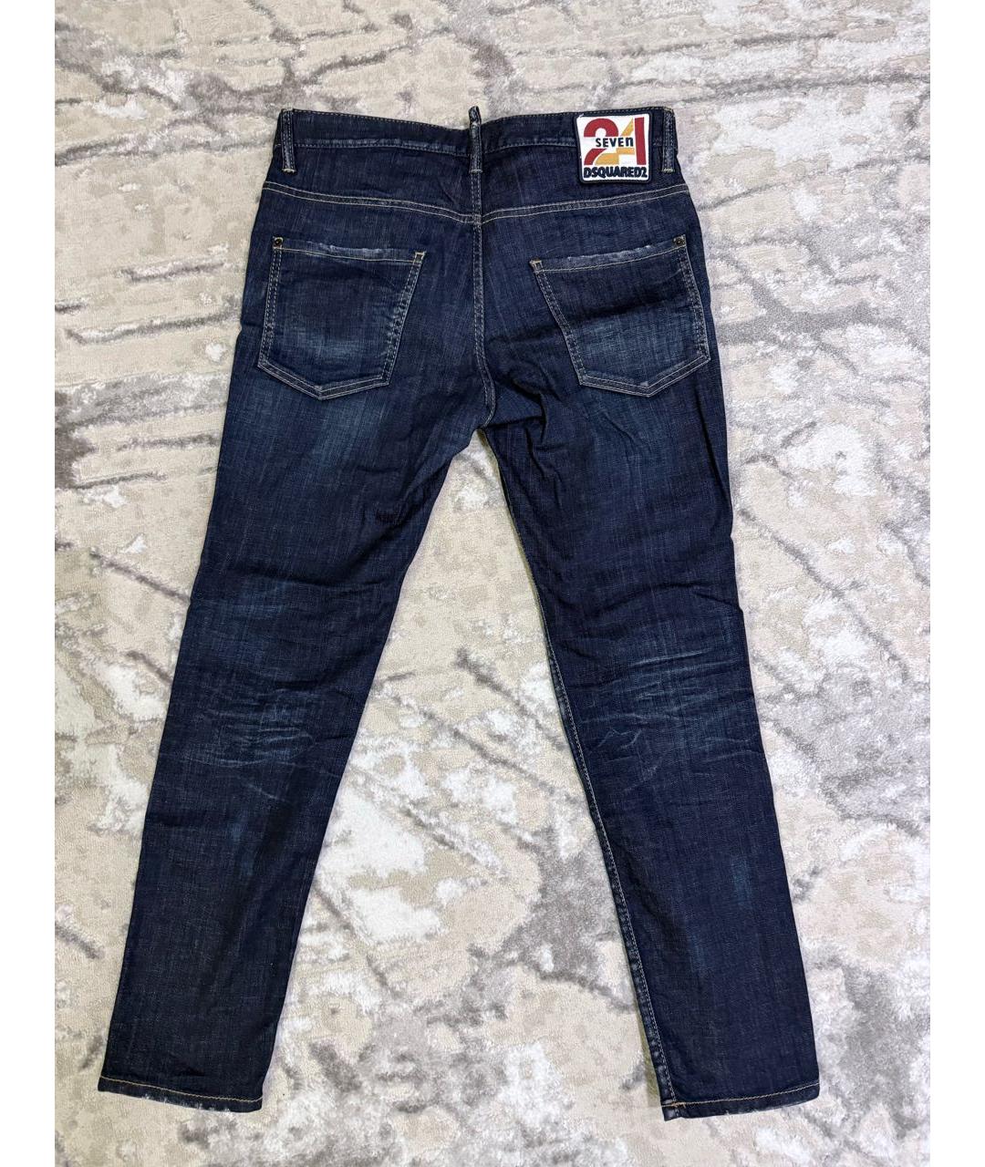 DSQUARED2 Темно-синие хлопковые джинсы скинни, фото 2