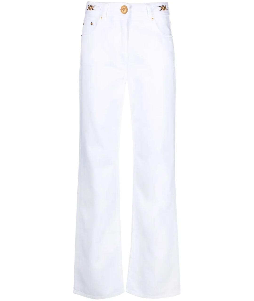 VERSACE Белые хлопковые прямые джинсы, фото 1