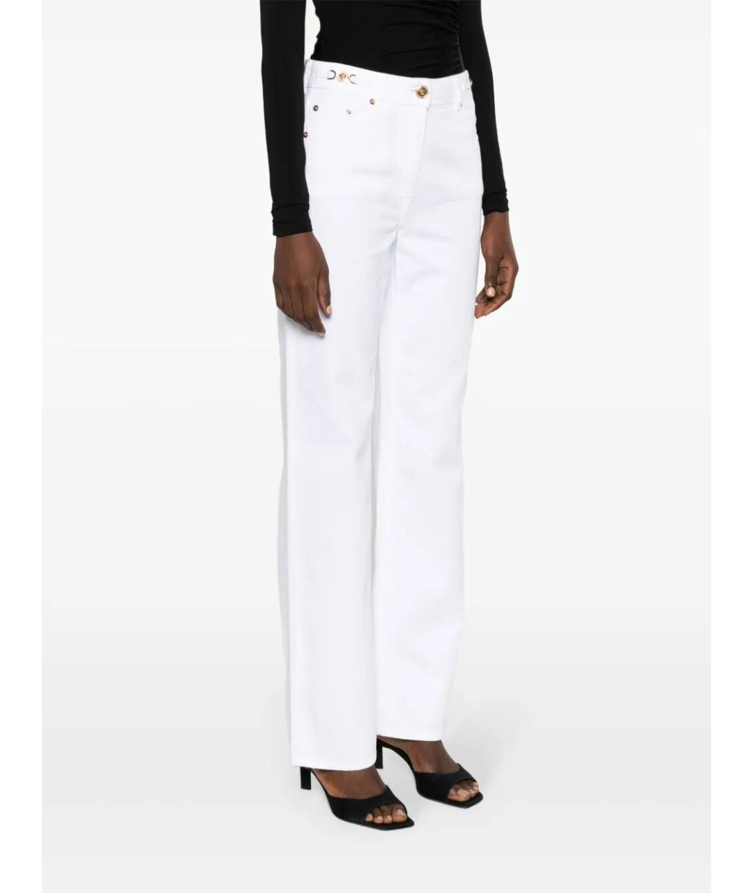 VERSACE Белые хлопковые прямые джинсы, фото 3