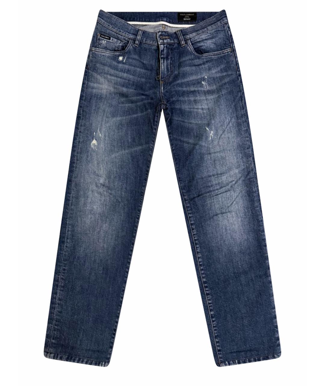 DOLCE&GABBANA Синие хлопковые прямые джинсы, фото 1