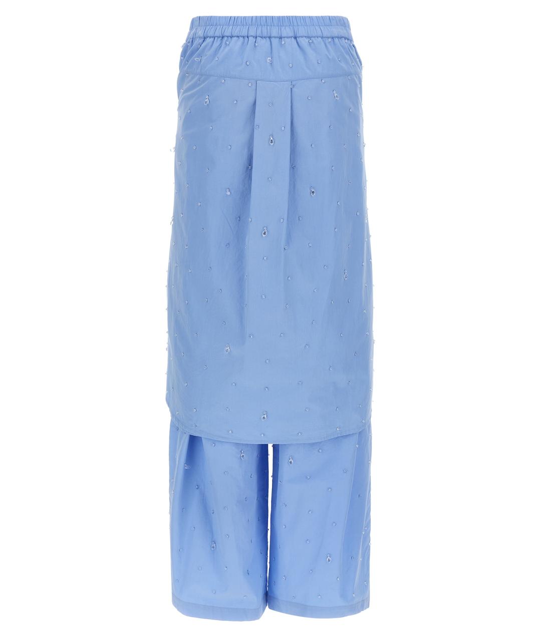 GIUSEPPE DI MORABITO Голубые хлопковые прямые брюки, фото 2