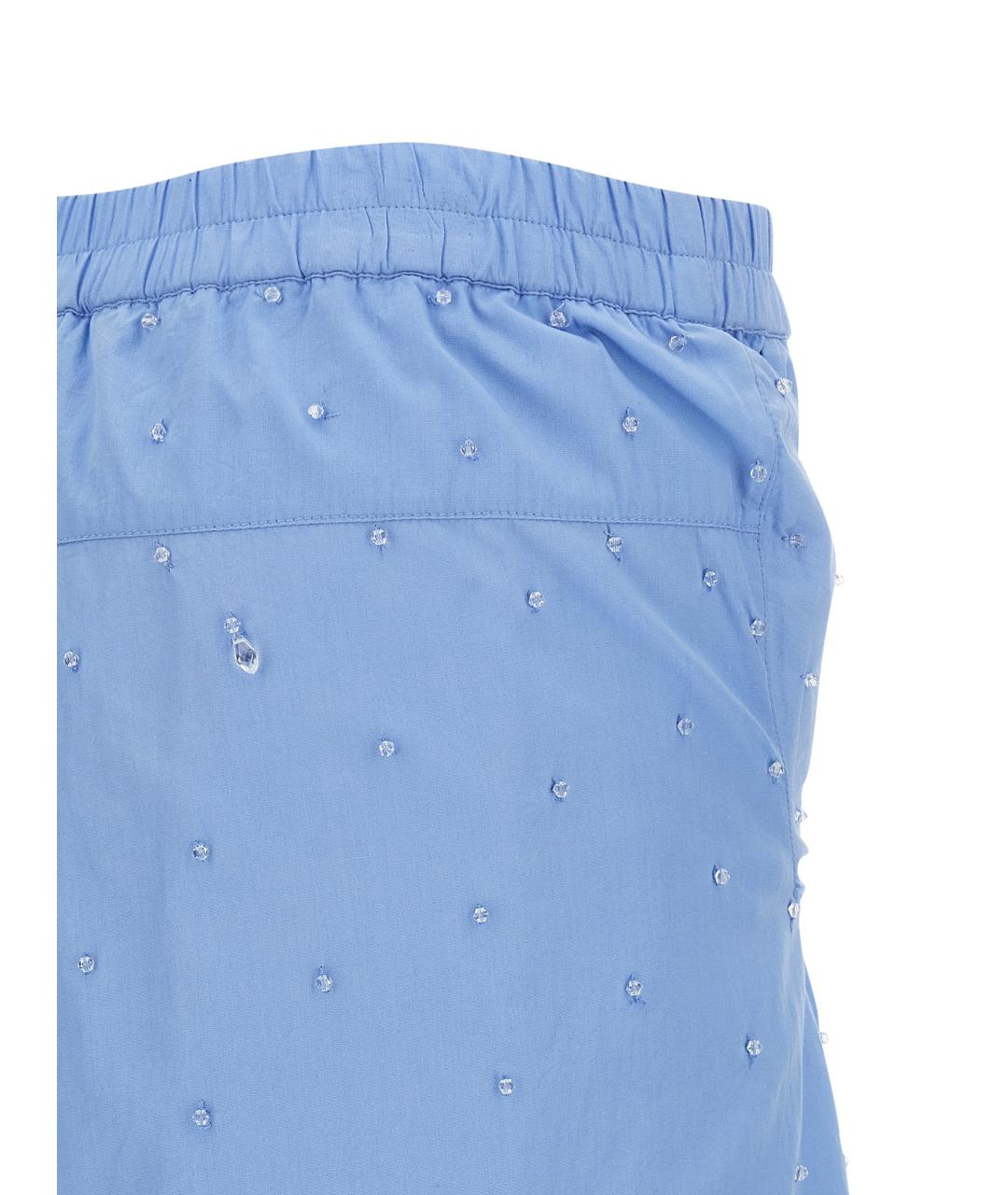 GIUSEPPE DI MORABITO Голубые хлопковые прямые брюки, фото 4