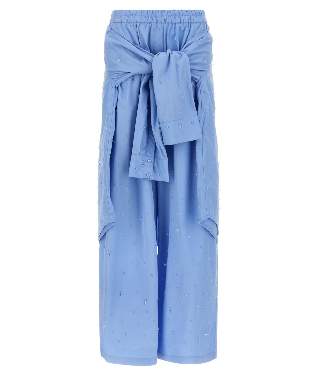 GIUSEPPE DI MORABITO Голубые хлопковые прямые брюки, фото 1