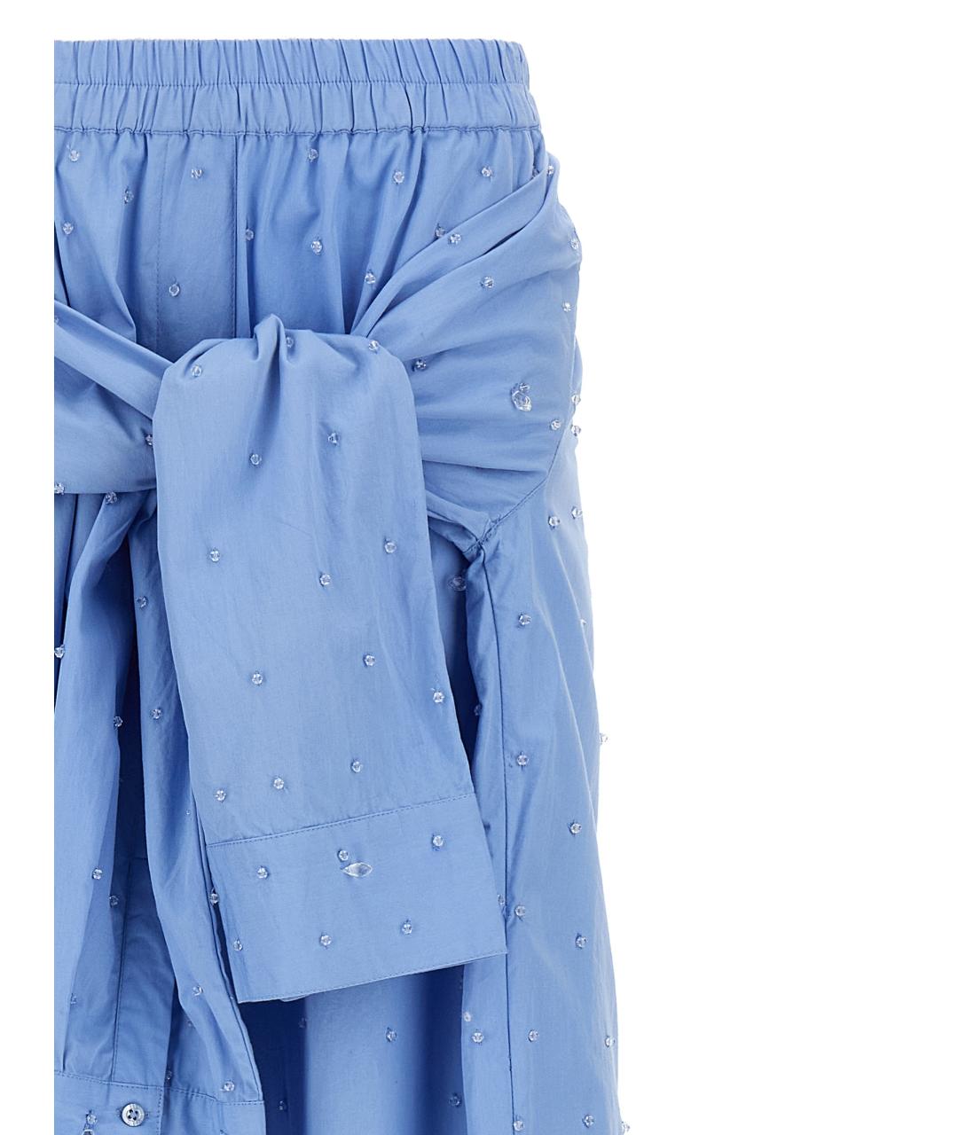 GIUSEPPE DI MORABITO Голубые хлопковые прямые брюки, фото 3