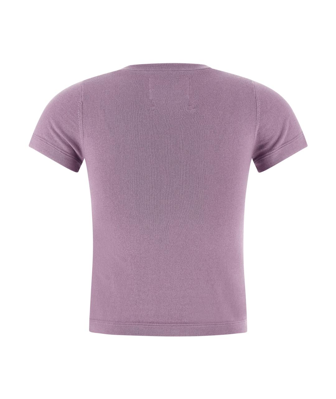 EXTREME CASHMERE Фиолетовая хлопковая футболка, фото 2