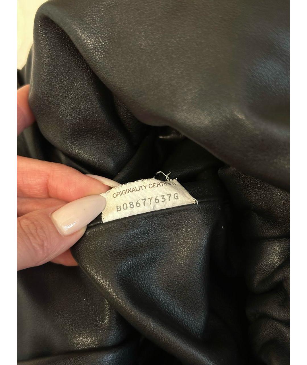 BOTTEGA VENETA Черная кожаная сумка с короткими ручками, фото 4