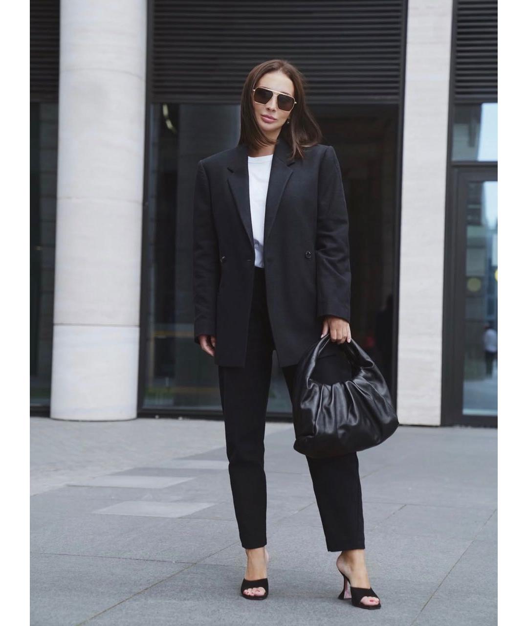 BOTTEGA VENETA Черная кожаная сумка с короткими ручками, фото 8