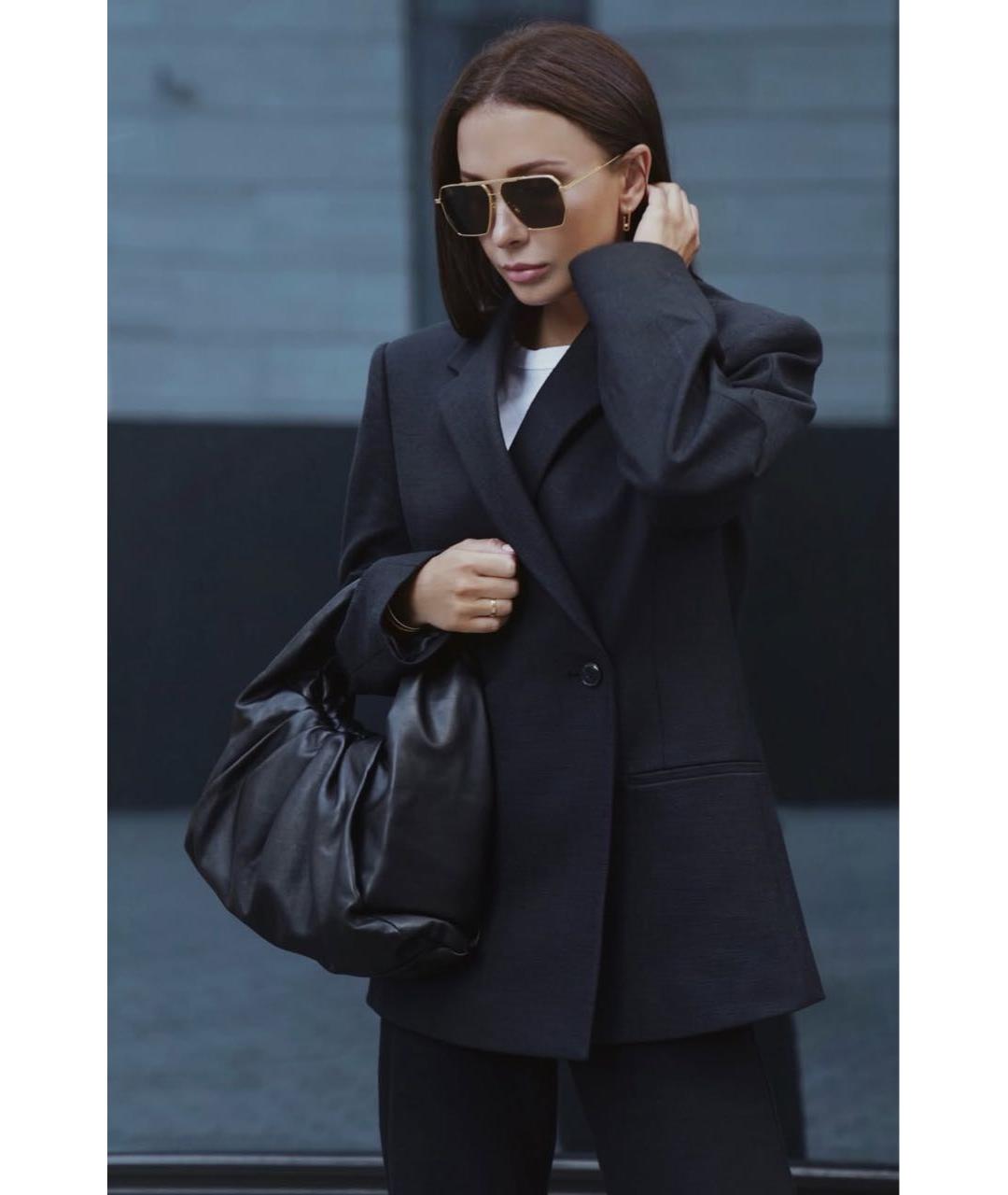 BOTTEGA VENETA Черная кожаная сумка с короткими ручками, фото 2