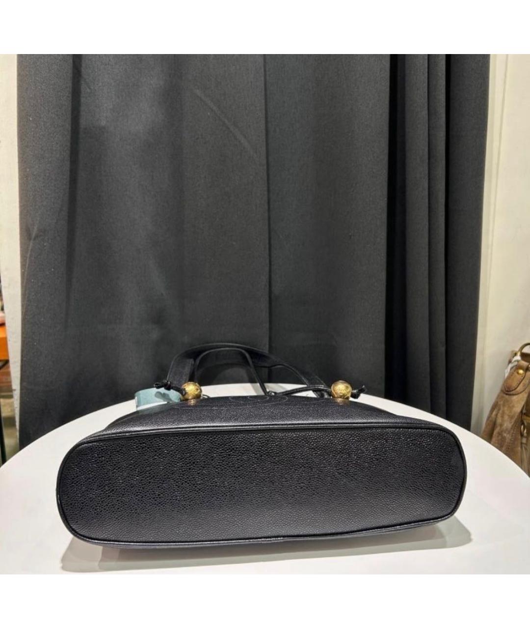 CHANEL Черная кожаная сумка тоут, фото 5