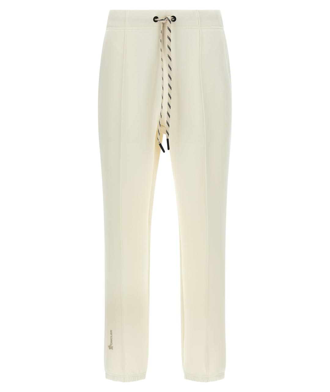 MONCLER GRENOBLE Белые полиэстеровые прямые брюки, фото 1