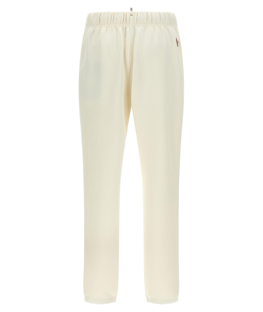 MONCLER GRENOBLE Белые полиэстеровые прямые брюки, фото 2