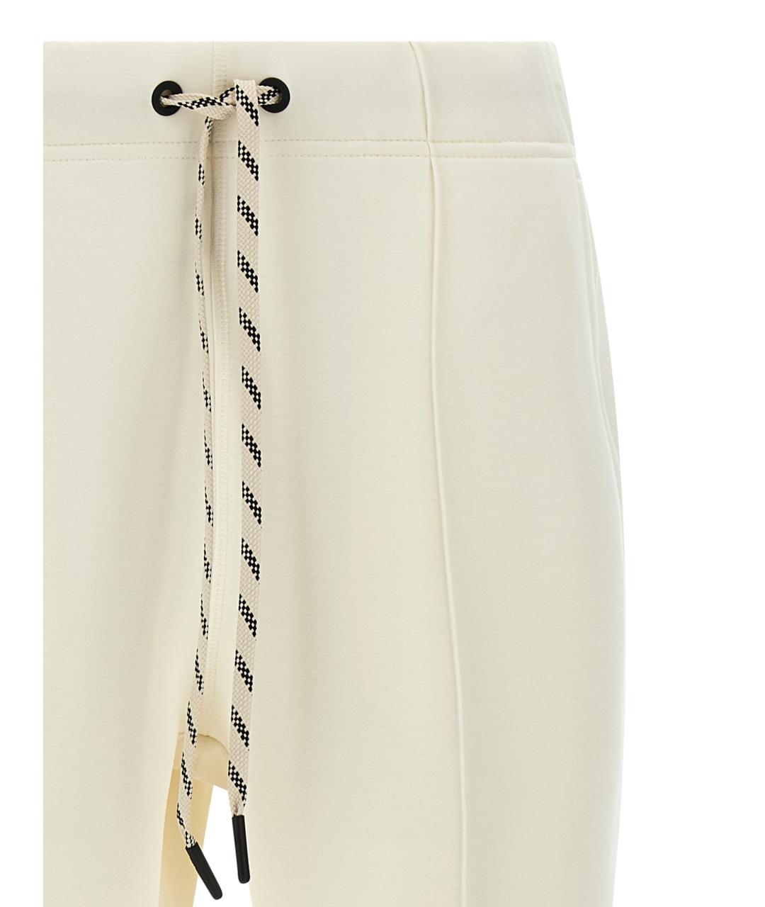 MONCLER GRENOBLE Белые полиэстеровые прямые брюки, фото 3