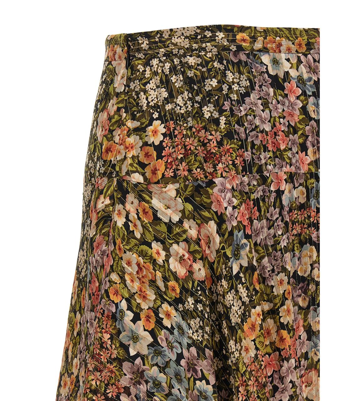 VALENTINO Мульти шелковая юбка миди, фото 4