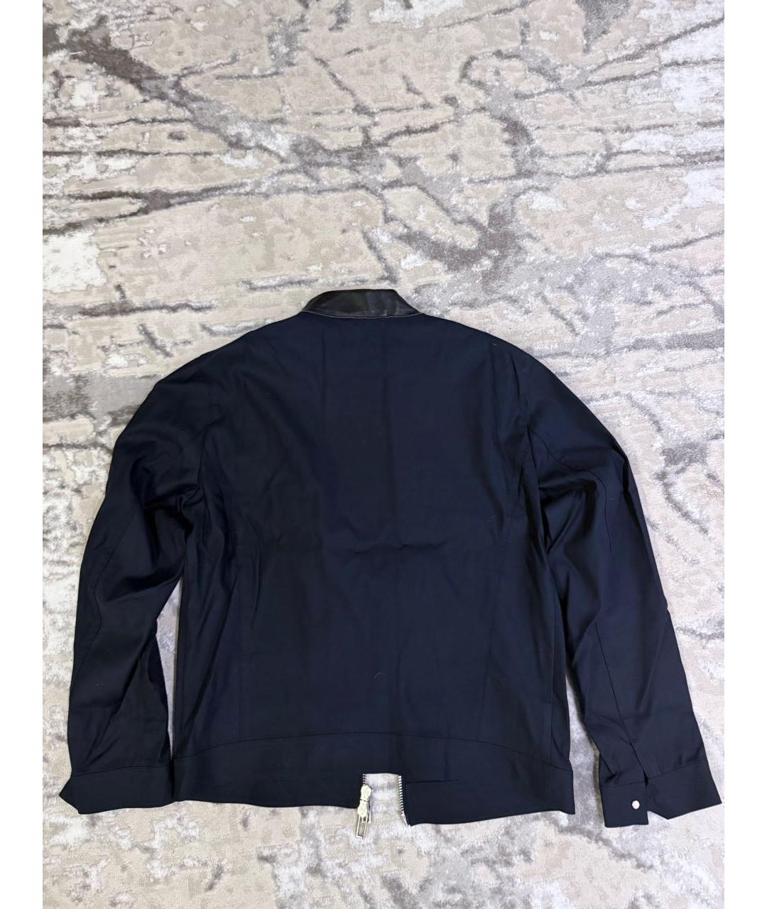 EMPORIO ARMANI Темно-синяя атласная куртка, фото 2