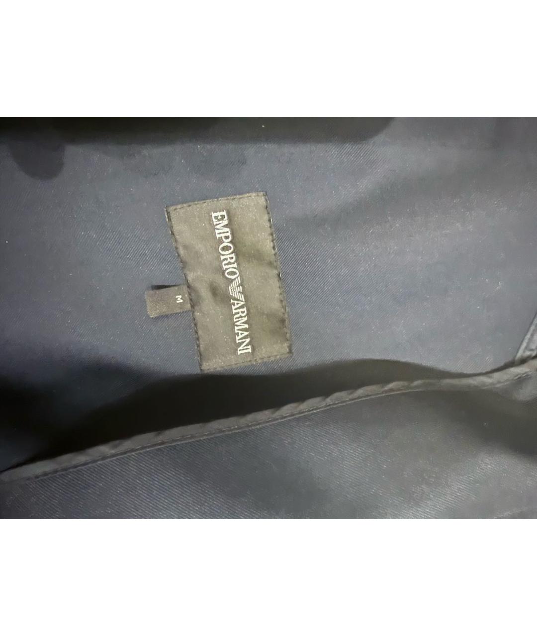 EMPORIO ARMANI Темно-синяя атласная куртка, фото 3